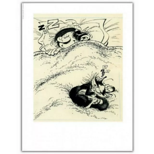 Poster affiche Franquin Gaston Lagaffe, le chat et la sieste (30x40cm)