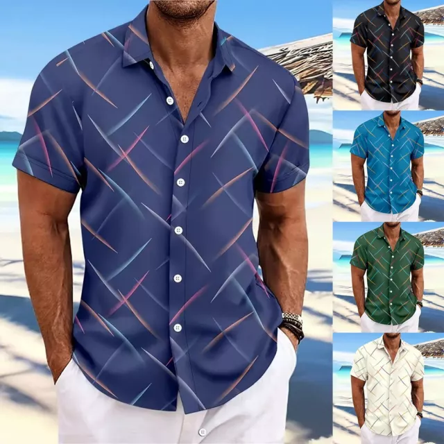 Bequem Hawaiisch Party Hemden Strandteile S-XL 1 Stück Kragen Polyester