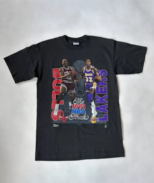 Vintage Salem 1991 NBA Finals tshirt Lakers Vs Bulls Size Medium