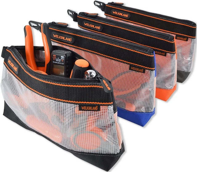 Clear Tool Pouch, 4PCS Tool pouches, 13" Tools pouch, Zipper tool pouch