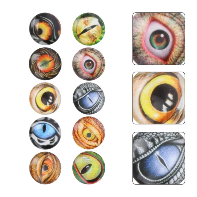 100 Pcs Tieraugenglasaufkleber Edelsteine ​​aus Flachglas Augenlinien