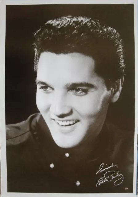 ELVIS PRESLEY "YOUNG HEAD SHOT OF ELVIS SMILING" ASIAN POSTER -50's Rock N' Roll