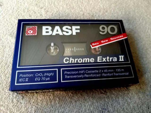 1x BASF CHROME EXTRA II 90 - CASSETTE BLANK TAPE new SEALED 1989 made in Germany