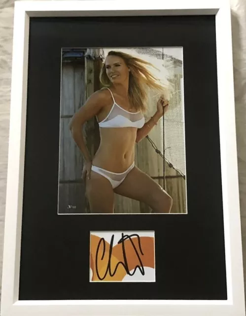 Caroline Wozniacki autograph framed Sports Illustrated SI Swimsuit bikini photo