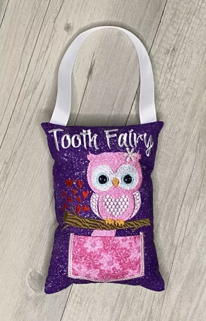 Owl Tooth Fairy Pillow Birthday Gift Keepsake Lost Tooth Pocket Cushion