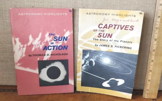 Vintage - lot of 2 Astronomy Highlights -The Sun in Action -Captives of the Sun