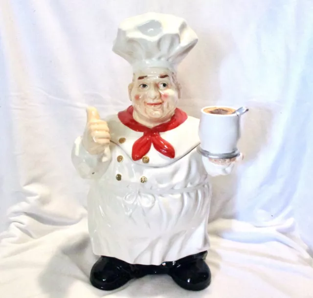 FAT CHEF CERAMIC COOKIE JAR CANISTER by KMC