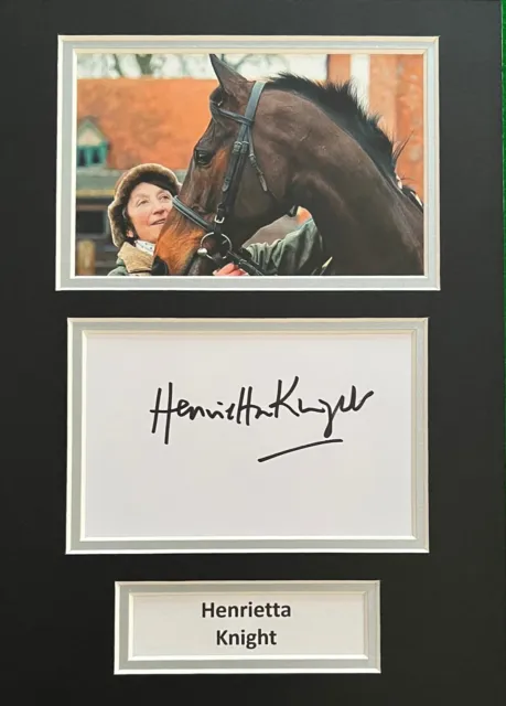 Henrietta Knight Hand Signed A4 Mounted Photo Display Horse Racing Autograph