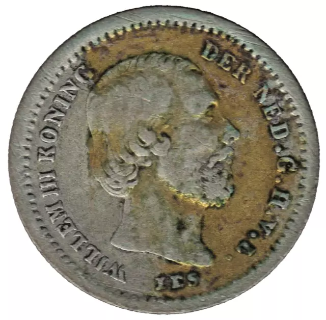 1850 Netherlands Silver 5 Cents Coin Willem III