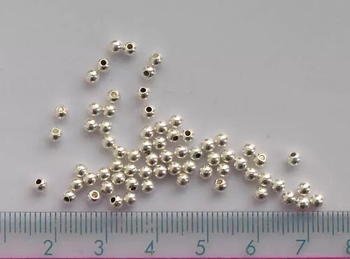 50 x 3mm SP capping beads - end caps for memory wire, findings for jewellery