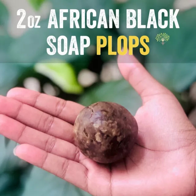 Raw 100% Unrefined African Black Soap 2 oz PLOP Pure Natural Organic