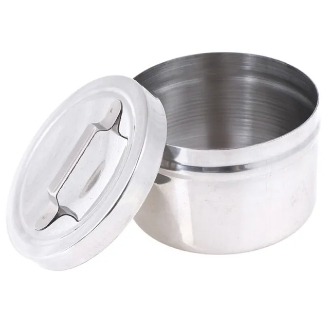 Stainless Steel Medical Dental Cotton Tank Alcohol Disinfection Jar Container H$