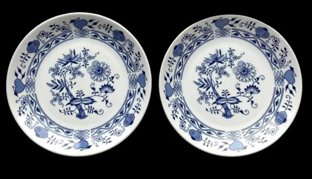 "Blue Onion", CIBULÁK Czehoslovakia Inglazed Henriette Salad Plates. Set Of 2