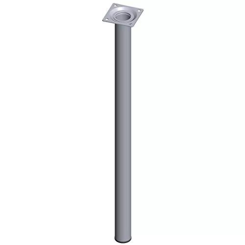 Element System 18133-00349 Gambe in Acciaio a Base Rotonda, Cromo, 60 cm, Set di