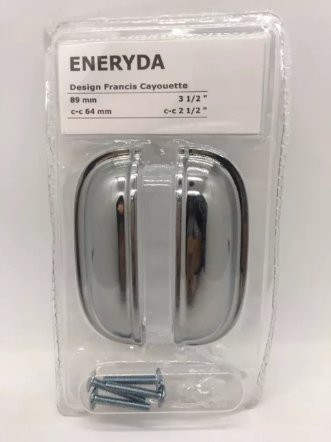 IKEA ENERYDA Cup Cabinet Pull handle Chrome-plated Kitchen  2 pack New