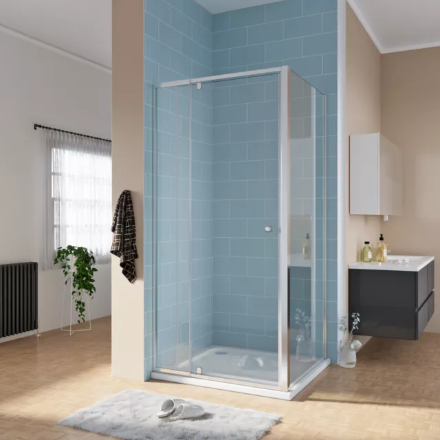 Shower Screen Semi-Frameless Enclosure Pivot Door Bottom Seals & Hinges 80-120cm