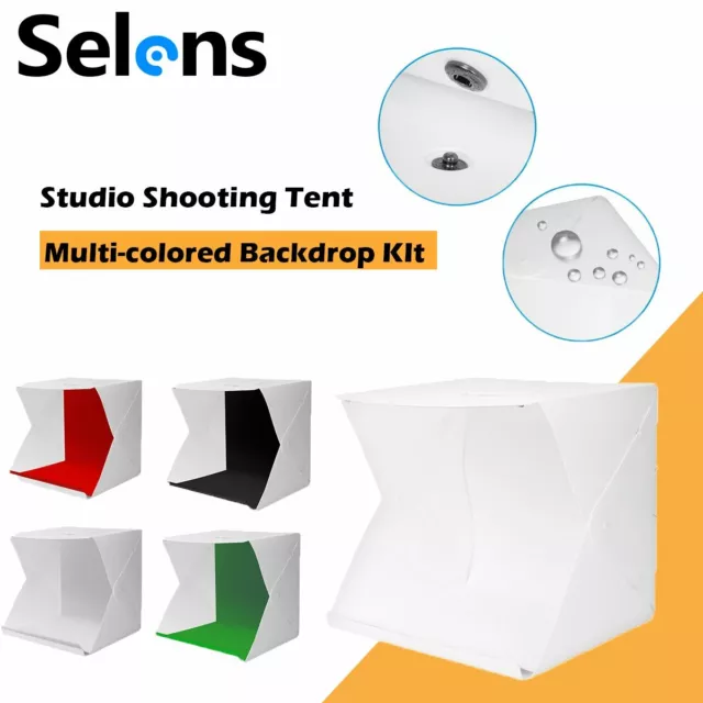 Photo Studio Foldable Photography Shooting LED Tent & Multi-colored Backdrop Set