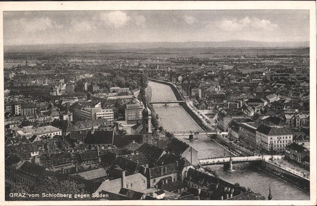 Graz vom Schloßberg gegen Süden  1940