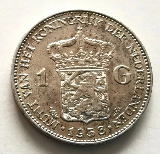 76.  Pays-Bas / Netherlands - 1 Gulden. 1938 (argent)