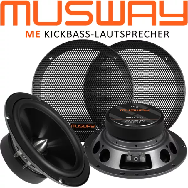 Musway ME6.2W 16,5cm (6.5”) Kickbass Auto Lautsprecher Tieftöner 165mm 200 Watt