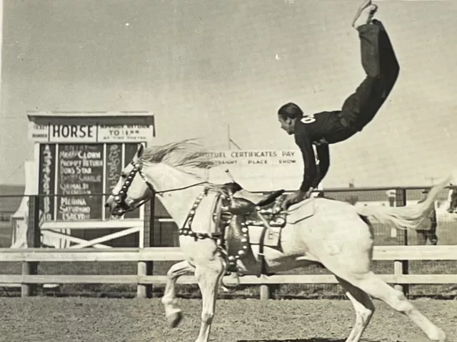 T8 Photo Postcard Brady Jr. Trick Riding Great Falls Montana Cowboy Daredevil