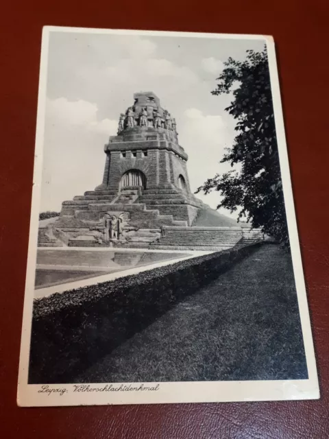 Alte AK Leipzig Völkerschlachtdenkmal / Sonderstempel Frühjahrsmesse 1935