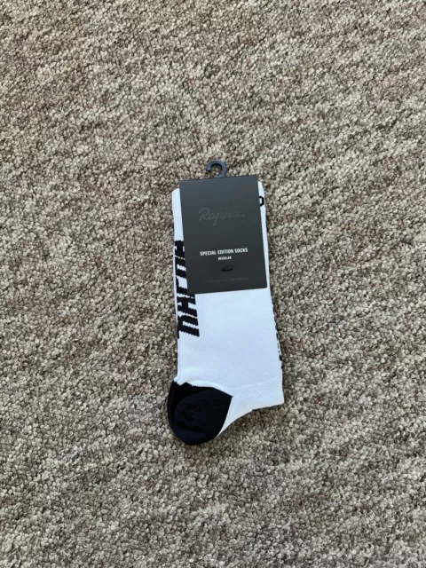 Rapha Palace Pro Teamsocken brandneu Größe Large L weiß Radfahren