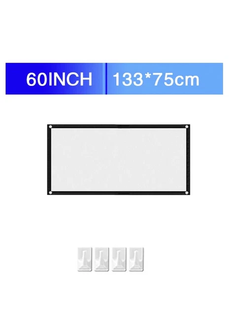 60-Inch 16:9 Polyester Projector Screen - Full HD 1080P to 4K Ultra HD Quality
