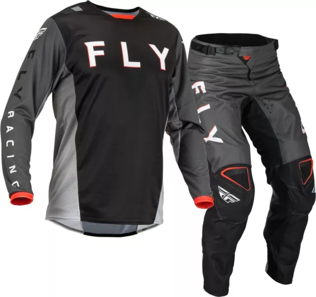 2023 Fly Racing Kinetic KORE Motocross Gear schwarz grau Erwachsene