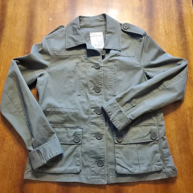 Calvin Klein Jeans Womens Jacket Size Medium Field Utility Military Olive Green