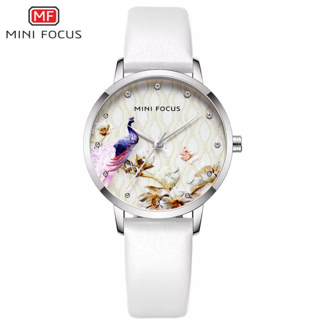 MINI FOCUS Women Watch Classic Elegant Dial Girls Wristwatch Leather Sport Watch