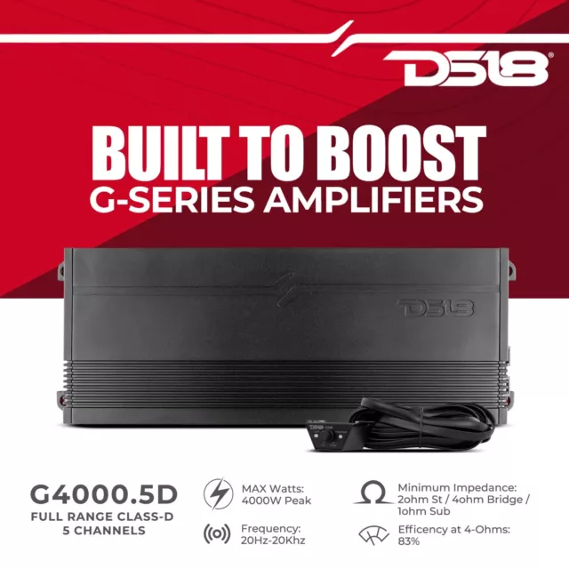 DS18 G4000.5D Car Audio Amplifier 5-Channel 4000 Watts GEN-X Class D Full-Range 2