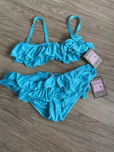 NEW LTDEDITION JUICY COUTURE FRILLY BEACH BIKINI TOP BOTTOM