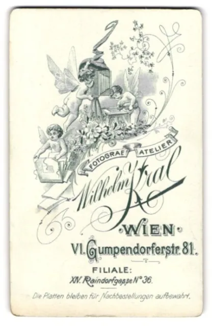 Fotografie Wilhelm Kral, Wien, Gumpendorferstr. 81, kleine Feen an einer Platte