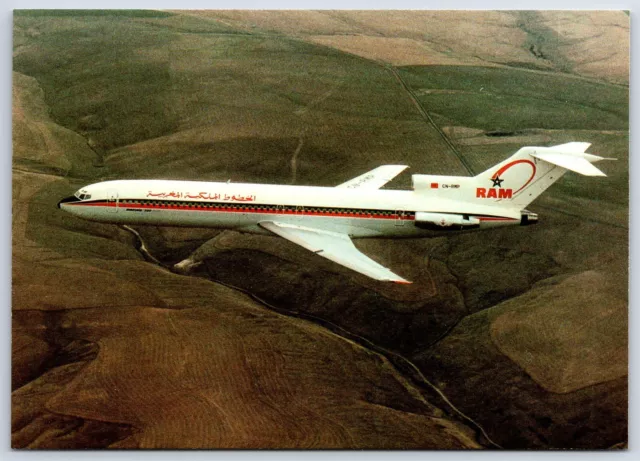 Airplane Postcard Royal Air Maroc RAM Airlines Boeing 727 In Flight DN1