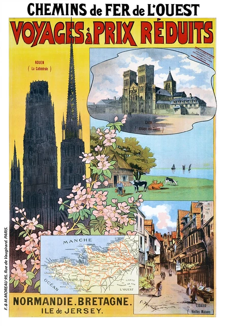 Chemins de Fer l'Ouest. Excursions en Normandie et Bretagne de Gaston
