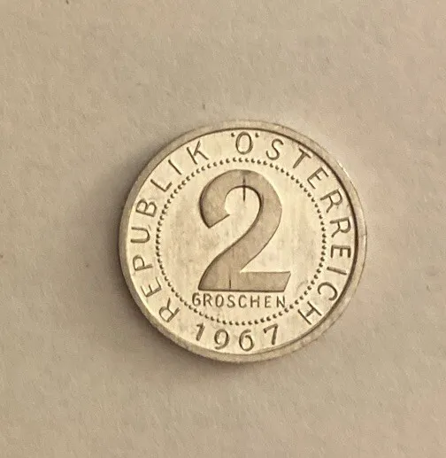 1967 Austria 2 Groschen Coin Proof Osterreich