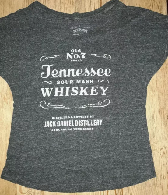 Women's Jack Daniels Old No7 Brand Graphic Tee Grey Tennessee Whiskey Sour Mash