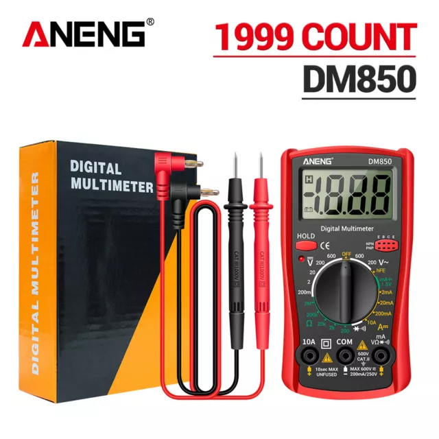 Professional Digital Multimeter Voltmeter Ohmmeter Ammeter 2000 Tester Meter