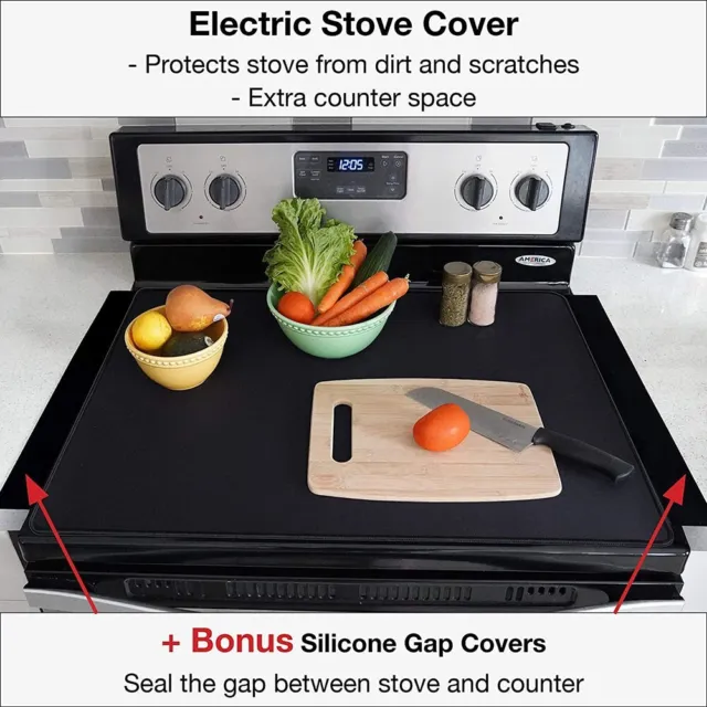 Tapis de protection pour cuisinière à induction en silicone noir, extra  large, plus épais, résistant à la chaleur, protecteur de comptoir de cuisine  : : Cuisine et Maison