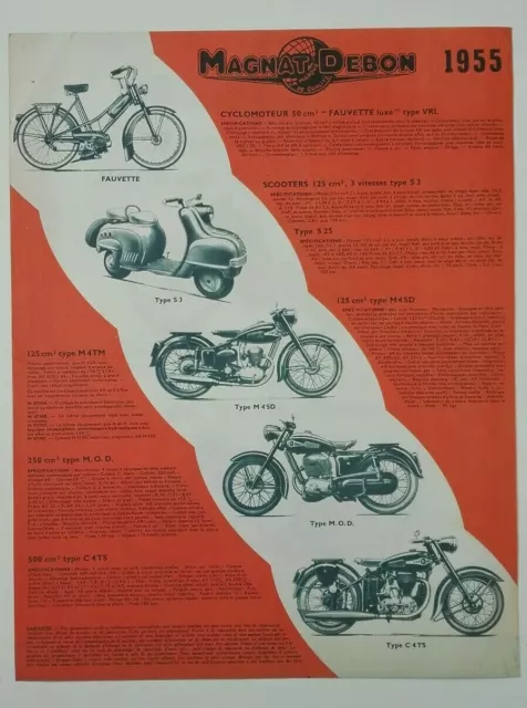 Prospectus Catalogue Brochure Motos MAGNAT-DEBON 1955 2