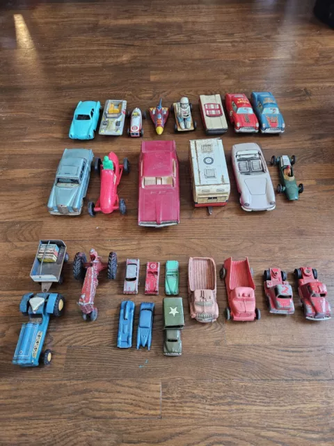 Marx Push Cars, Wind-up, Tootsie Toys Cars Tin Litho Lot