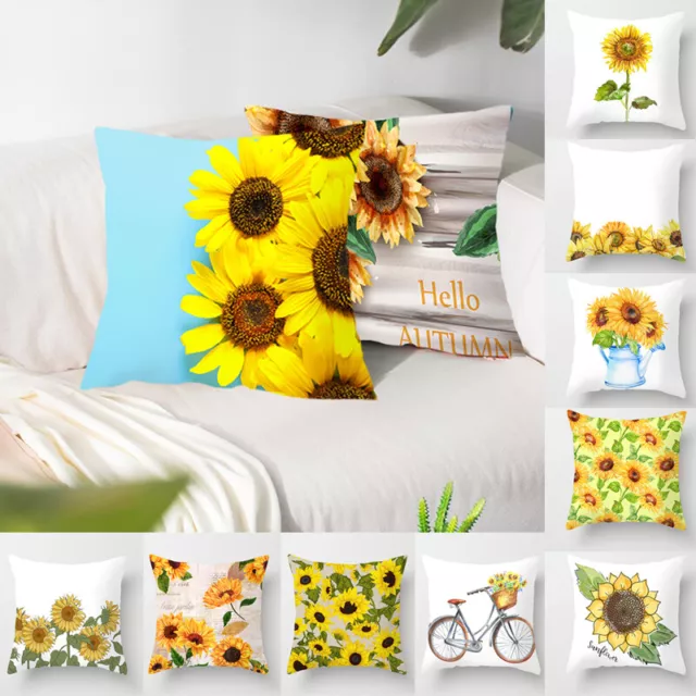 1Pc Sunflower Pillowcase Cushion Cover Pillow Cover Waist Home Sofa 45x45cm