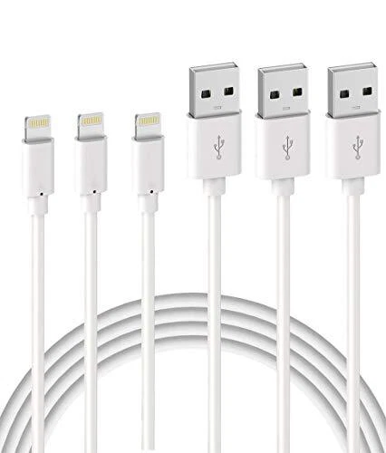 Quntis Lot de 3 Câble de Chargeur  2M, MFi Certifié Câble, Fil Lightnin...