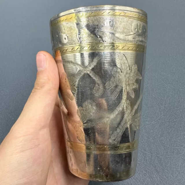 Beautiful Silver Plated With Gold Plated Art Work Ancient Seljuk Islamic Cup 3