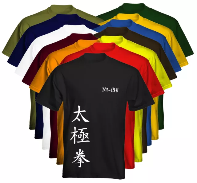 T-shirt da uomo Velocitee arti marziali tai chi opzioni colore venditore Regno Unito