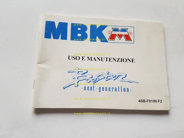 MBK Booster 50 Next Generation 1995 3a Ed. manuale uso manutenzione originale