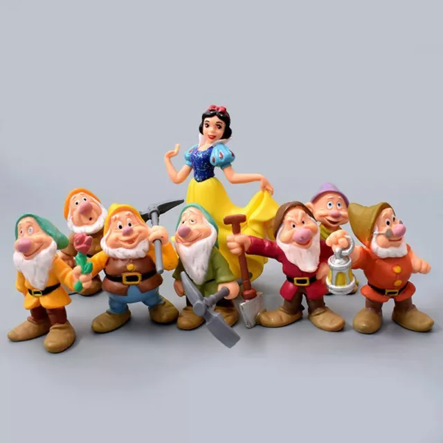 New 8Pcs/Set Snow White and the Seven Dwarfs Action Figure Doll Playset Kids Toy