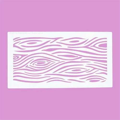 Stencil effetto grana legno Cakecraft di Cassie decorazioni torta marrone