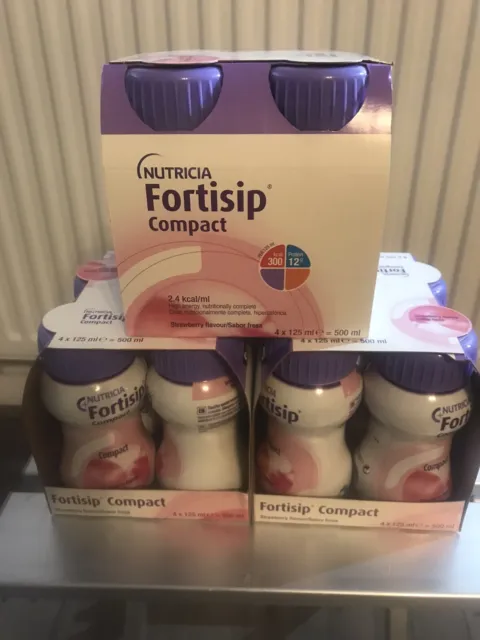 Strawberry Fortisip Compact Protein Drink, 125ml, 12 Bottles